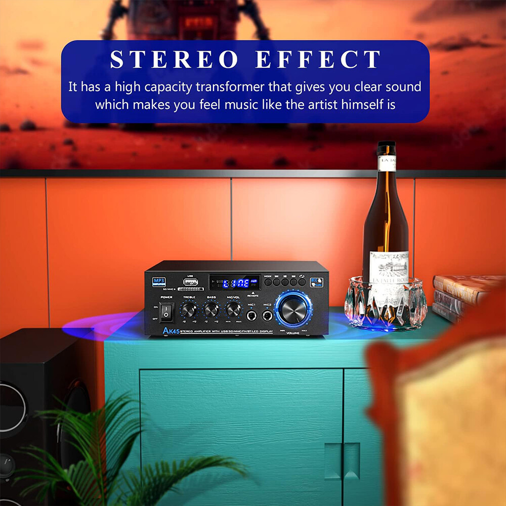 600W Bluetooth Stereo Amplifier Amp HIFI Audio Radio 2CH USB AUX FM Car Home — image 12