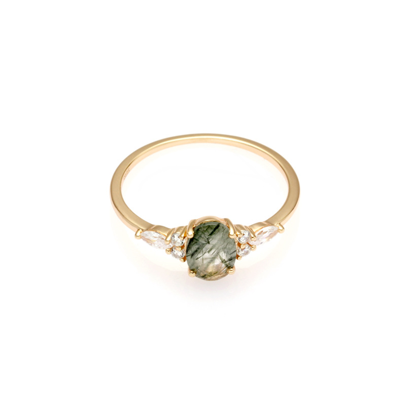 925 Silver Gilded Zircon Inlaid Women's Ring