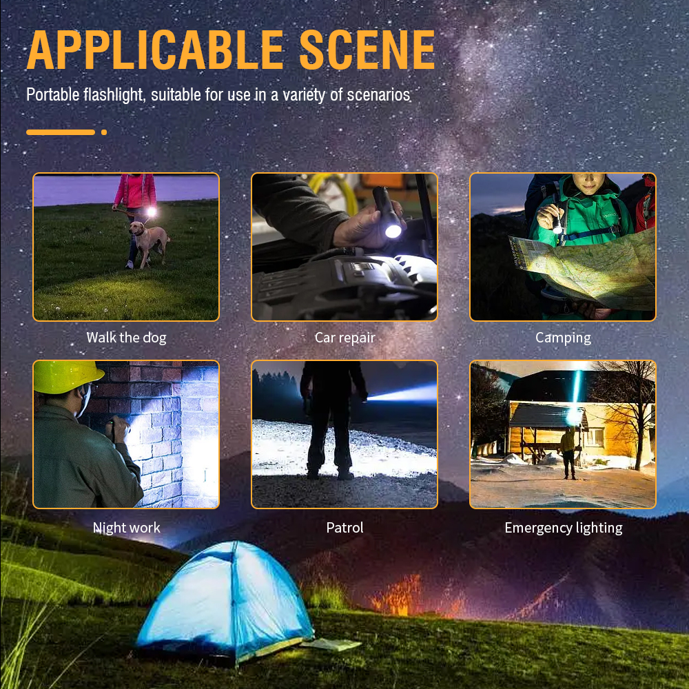 Camouflage Flashlight USB Rechargeable Aluminum Torch Lamp Portable Mini — image 7