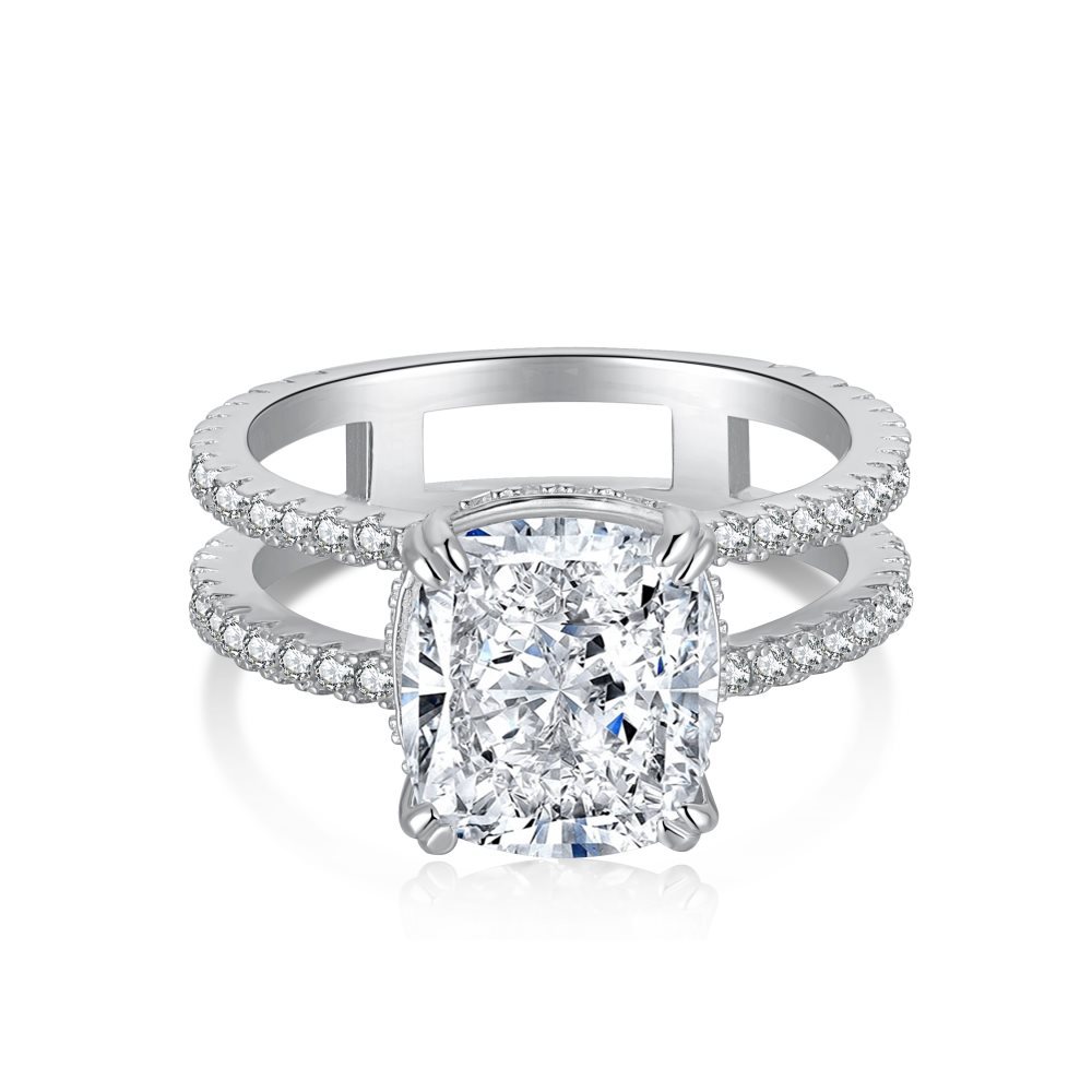Sparkling Ice Cut Square Heart Snowflake Zircon Ring Color