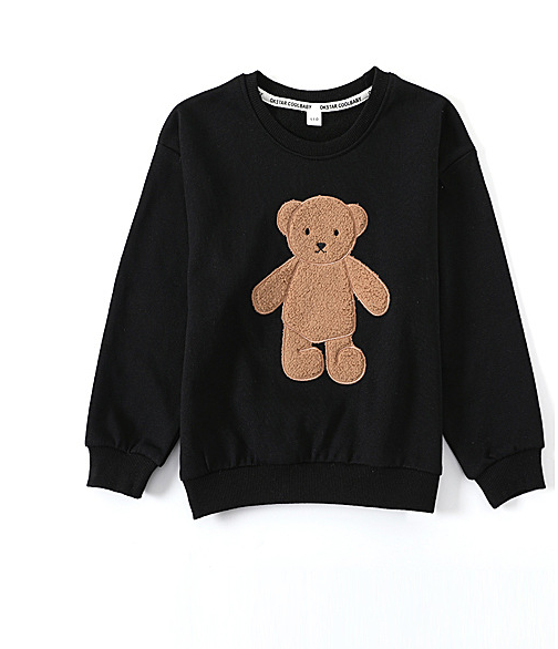 Spring And Autumn Cartoon Bear Embroidered Sweater Long Sleeve Parent-child Wear