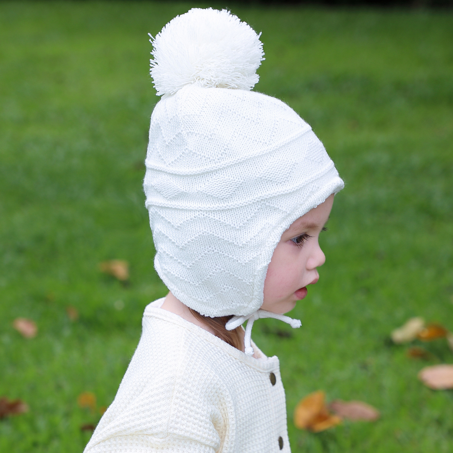 New Warm Solid Color Wool Children's Ear Guards Gloves Set