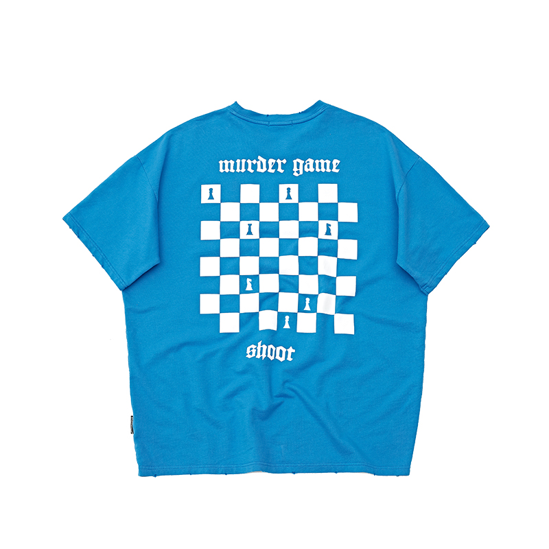 Title 4, Checkerboard T-shirt Short-sleeved Washed And Worn