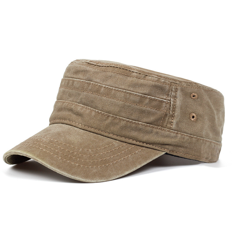 Spring And Summer Men's Solid-color, Washed-out, Retro Wide-brimmed, Simple And Fashionable Casual Flat-top Baseball Cap, Suitable For Outdoor Sports, Daily Commuting.