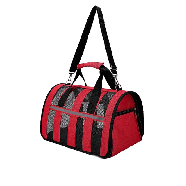Breathable Cat Out Crossbody Portable Foldable Handbag Red - Shop at LoveMi