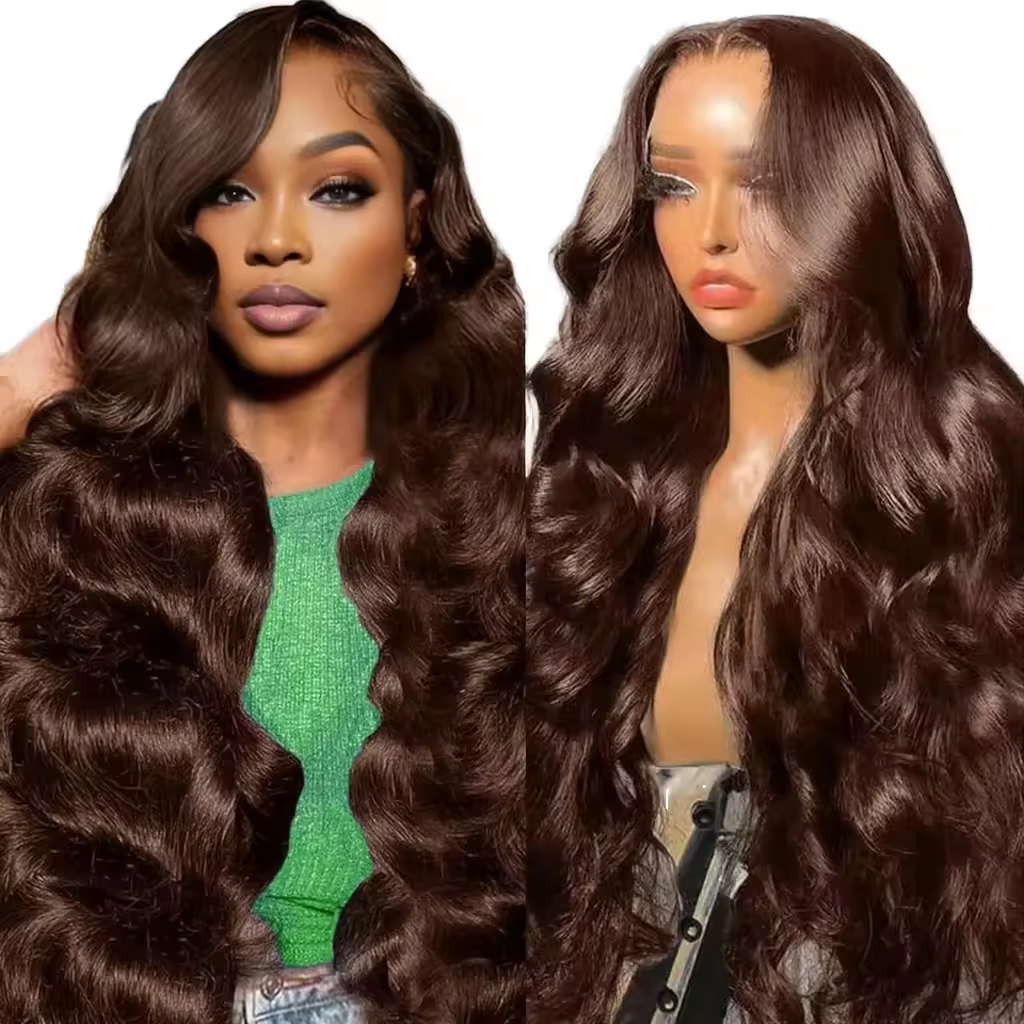 Wig Human Hair Lace Front Wig 13x4 High-Definition Brown Lace Front Wig Human Hair With Aligned Cuticles Vietnam Wig - Image 3