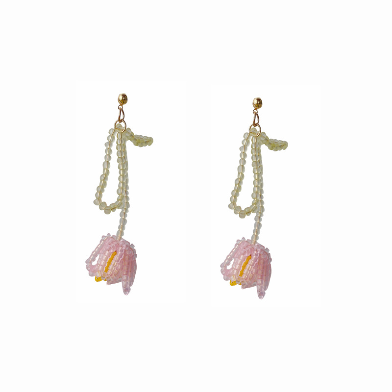 Title 5, Fashion Tulip Flower Beaded Earrings