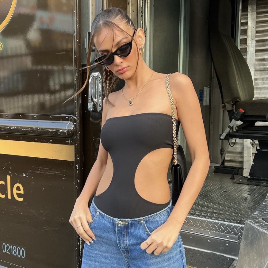 Hot Girl Style Slim One piece Blouse Black - Shop at LoveMi