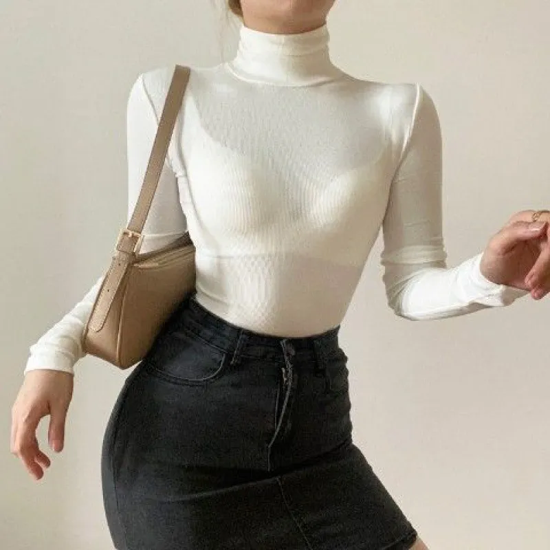 Women's Warm Tights Long-sleeved Bodysuit - White