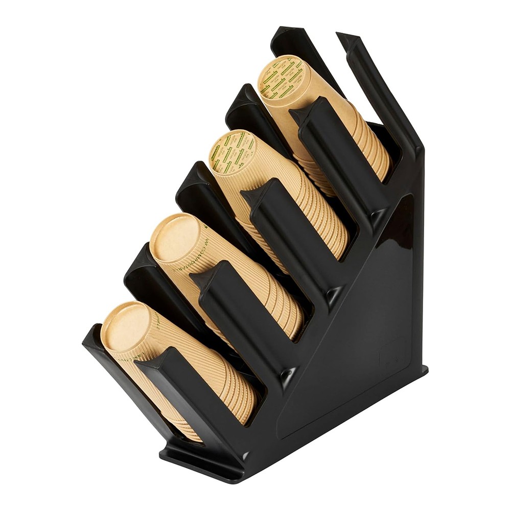 Coffee Cup Lid Organizer Holder Countertop Paper Dispenser 4 Compartments — image 4