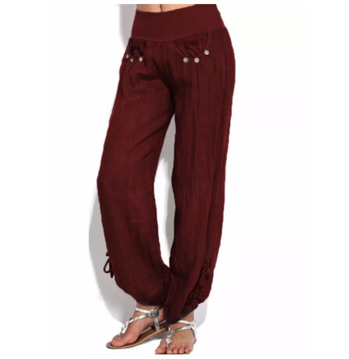 Title 9, Buttoned casual wide-leg trousers, designed for...