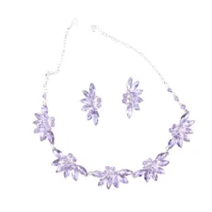 Alloy Crystal Flowers Wedding Bridal Hair Ornaments - Necklace Ear Studs - View 1