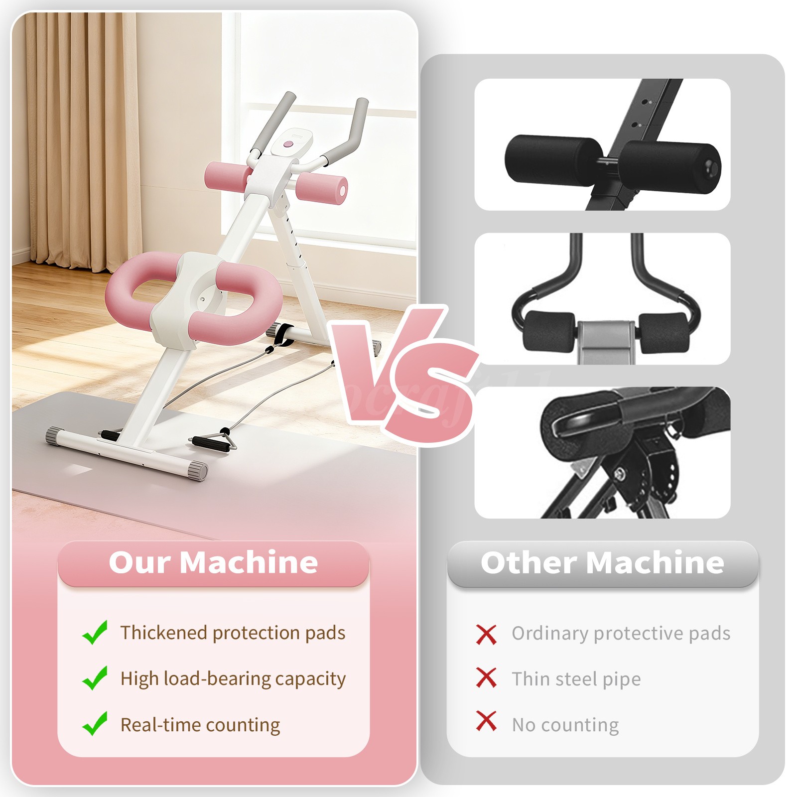 Ab Machine Abdominal Exercise Cruncher Trainer Body Shaper Gym Equipment Trainer