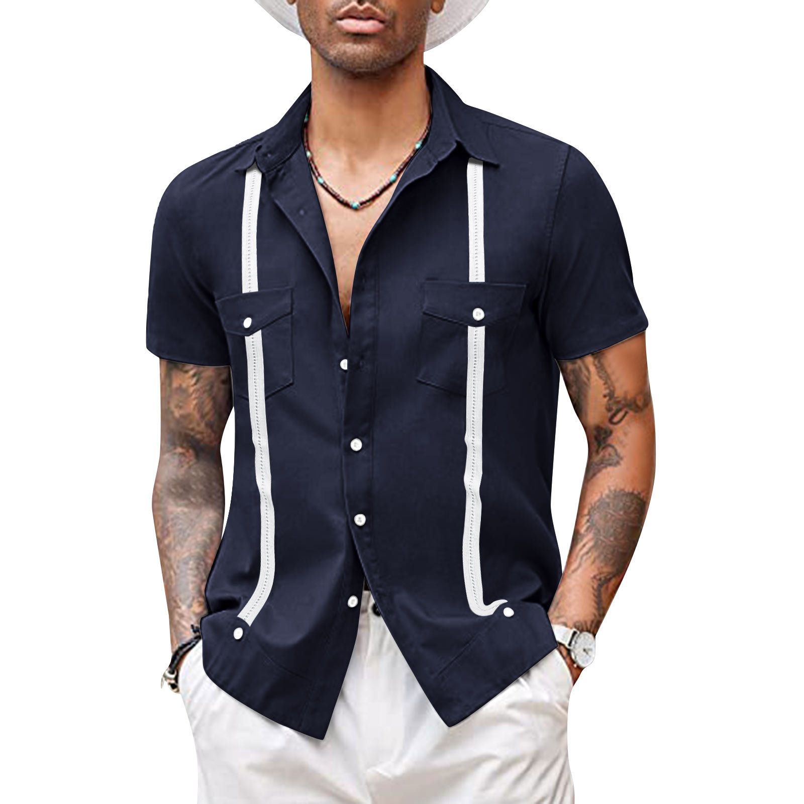 Title 6, Camicia da uomo casual a maniche corte, perfett...