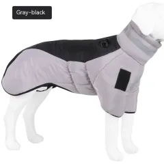 New Winter Dog Coat Waterproof Pet Clothes For Medum Large Dogs Warm Thicken Dog Vest Custome Labrador Jacket - Gray Black - View 1