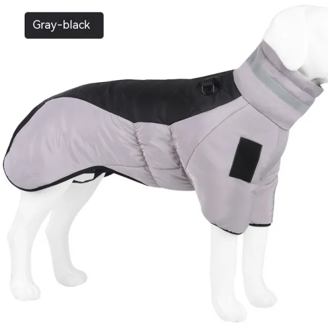 New Winter Dog Coat Waterproof Pet Clothes For Medum Large Dogs Warm Thicken Dog Vest Custome Labrador Jacket Gray Black - Shop at LoveMi