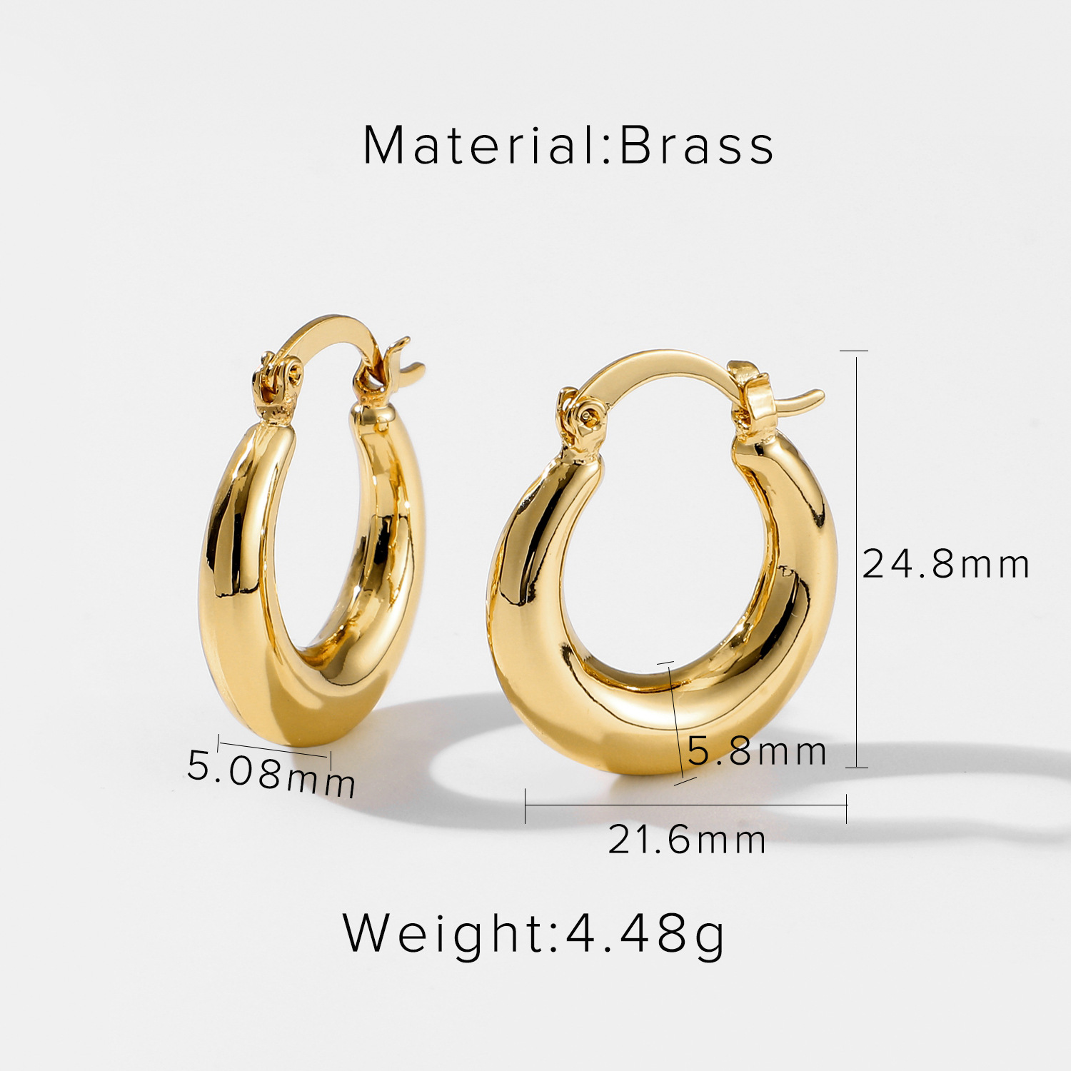 Net Red Wind Same Earrings Metal 18K