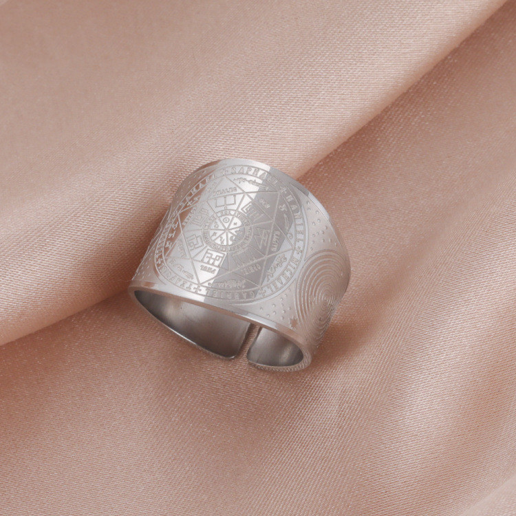 Title 4, Religious Totem Scripture Angel Tag Rune Ring