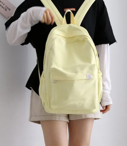 All match College Campus Simple Large capacity Backpack Yellow - Shop at LoveMi