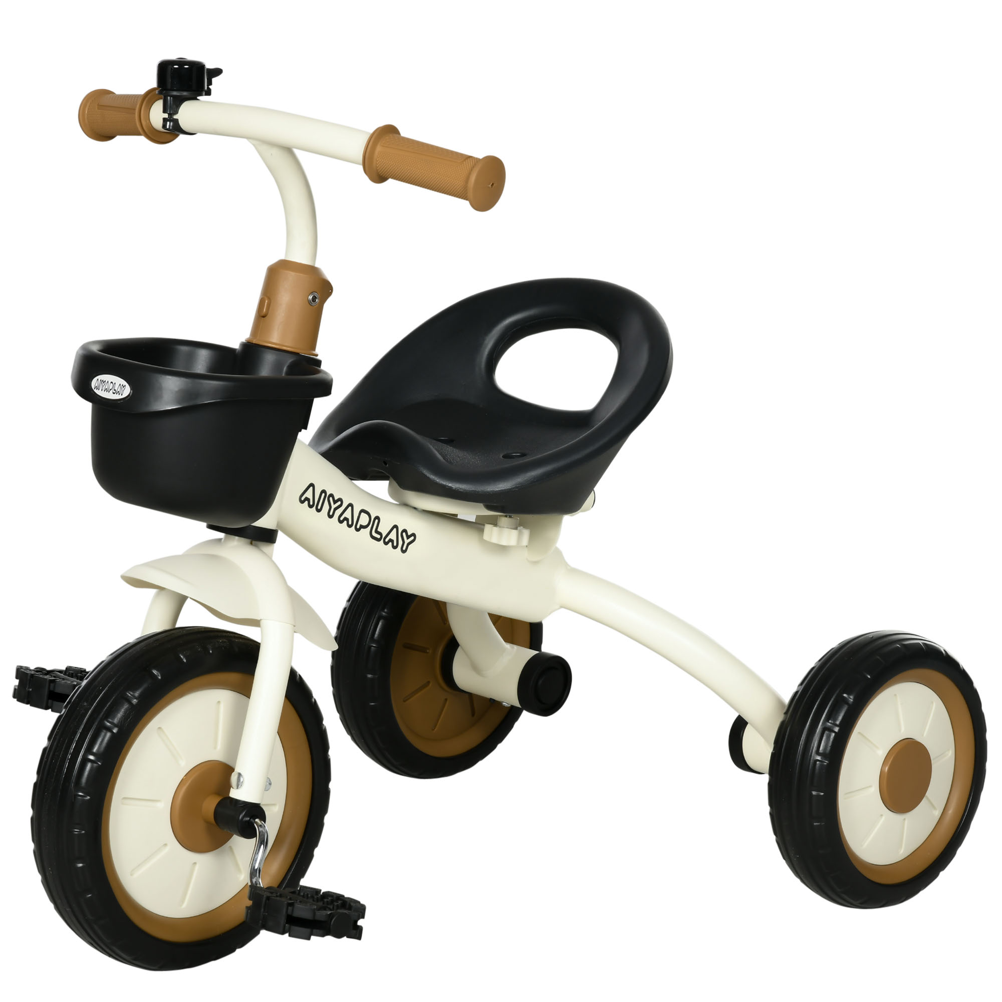 Children's Tricycle With Adjustable Seats, Basket, And Bell, Suitable