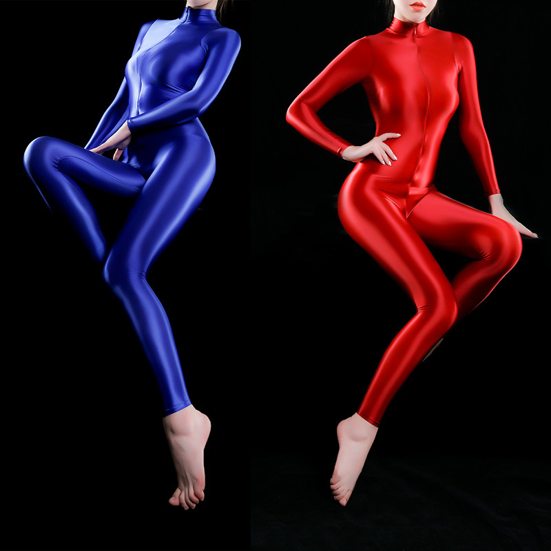 Shiny Luxury Shiny Thin Silky Tight Jumpsuit - Image 24