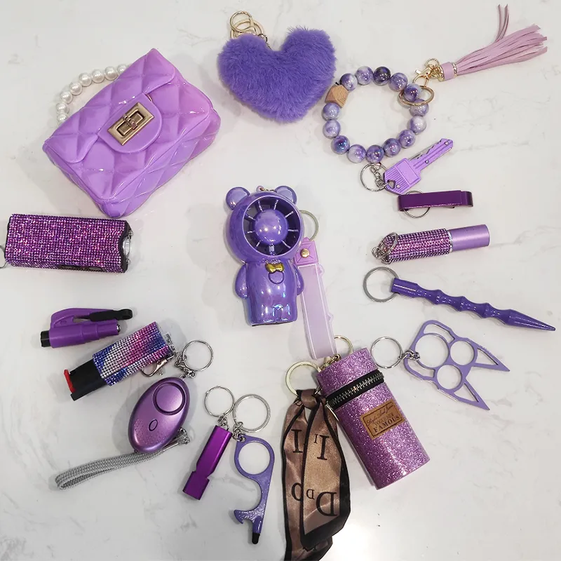 16-piece Bear Fan Purple Keychain Set - Key Chain
