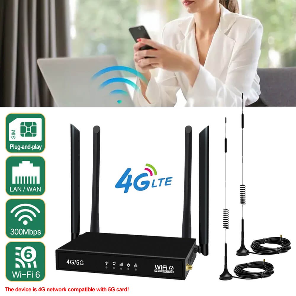 4G 5G LTE CPE Wireless Router Unlocked WIFI6 With SIM Card Slot Outdoor Antenna 15