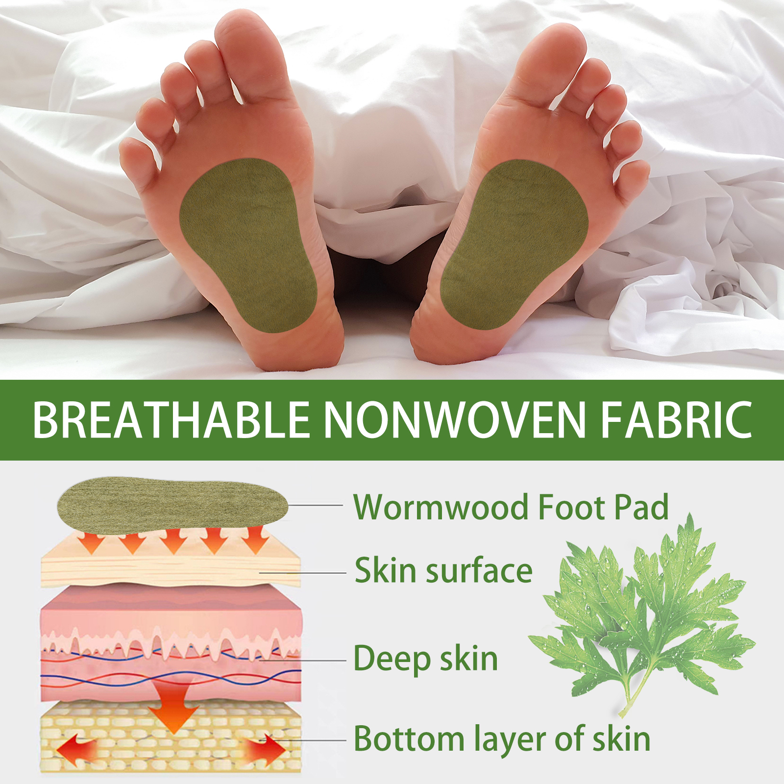 South Moon Wormwood Foot Pad, Relieve Body Stress Slimming And Toning Foot Care Improves Circulation