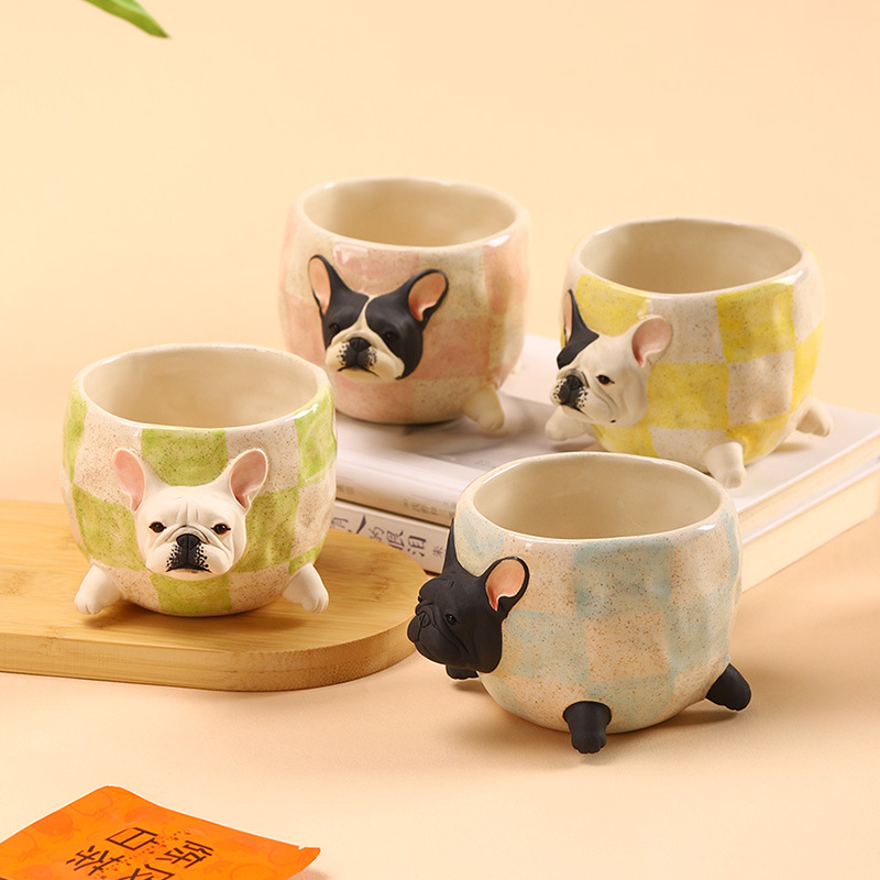 Title 6, Handmade Bulldog Coffee Cup Water Creative Cute