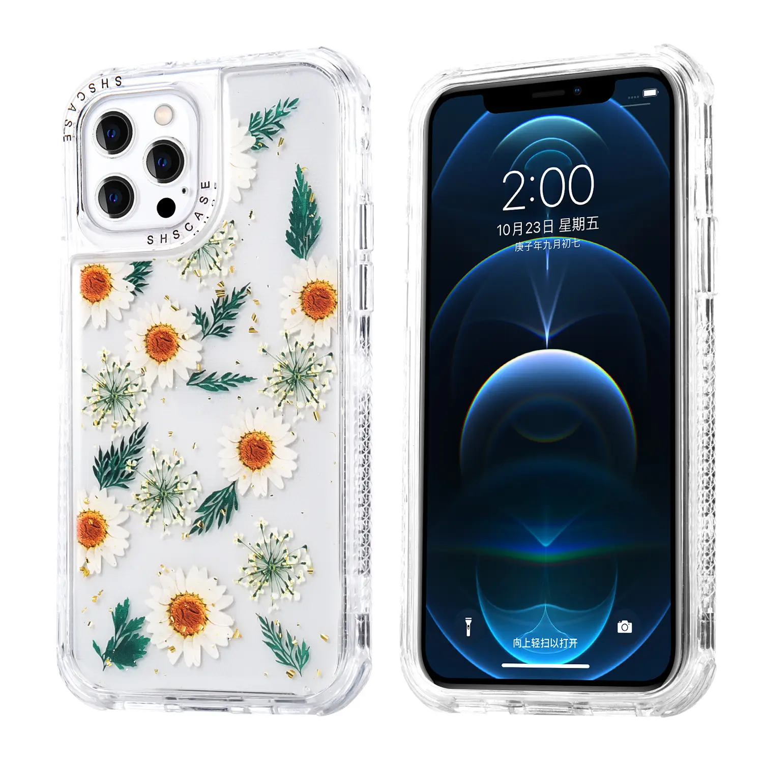 Simulation Painted Flower Epoxy Phone Case