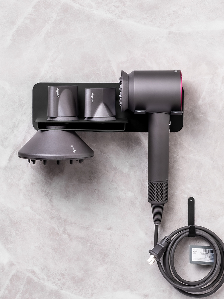 Punch-free Hair Dryer Toilet Rack