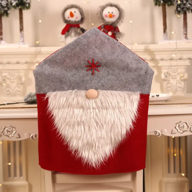 Santa Claus Beard Chair Cover Christmas Banquet Fabric Grey - Shop at LoveMi