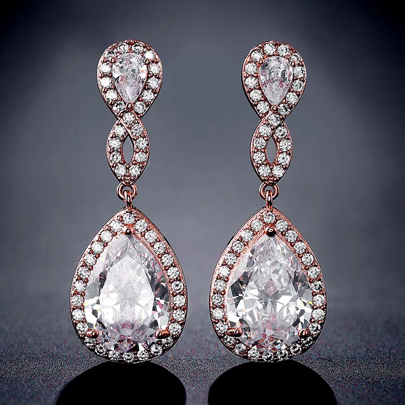 Bridal Banquet Drop-shaped Earrings