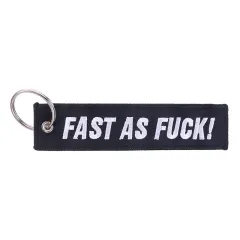 Bicycle Pendant White Embroidered Keychain On Black Background - Black - View 1