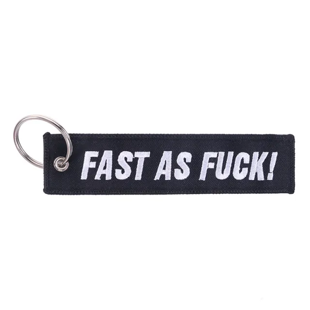 Bicycle Pendant White Embroidered Keychain On Black Background Black - Shop at LoveMi
