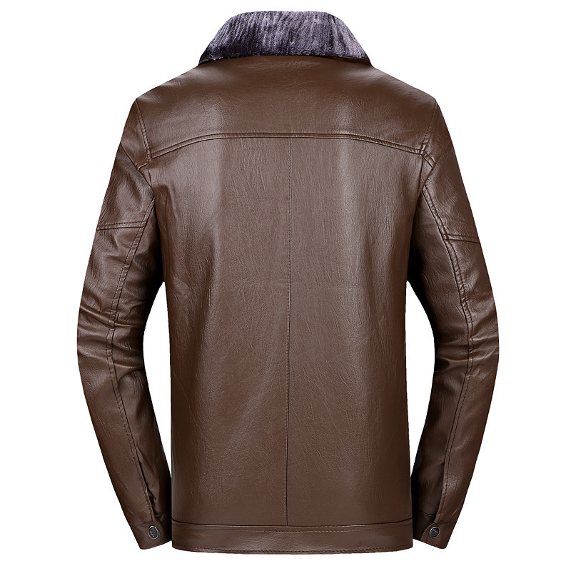 Title 12, Chaqueta de cuero con solapa para hombre Casual...