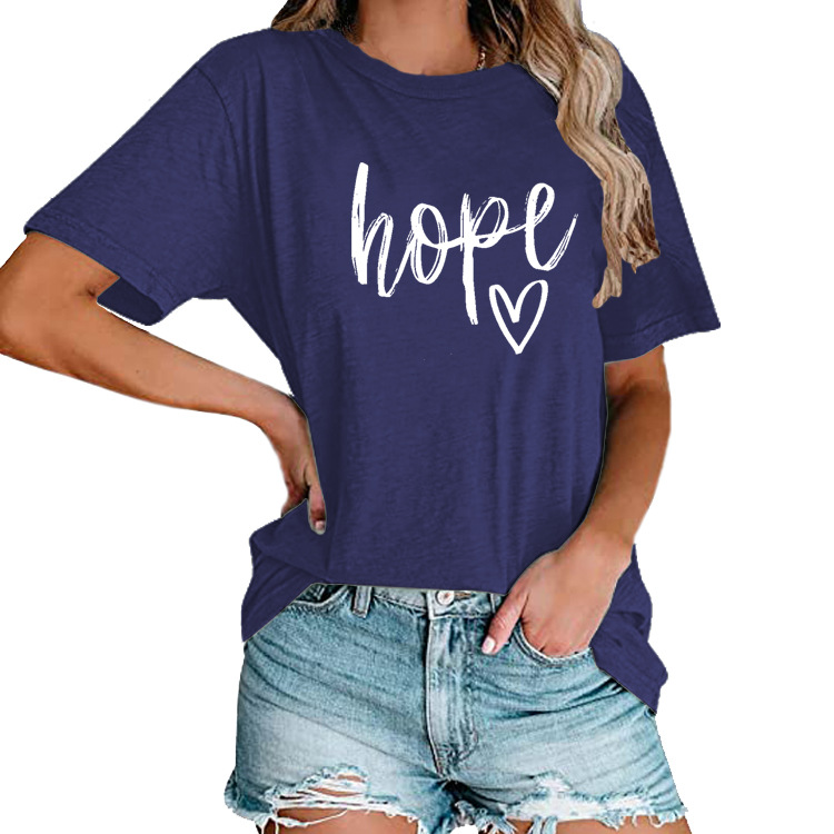 Title 6, Womens HOPE Love Print Loose T-shirt offers ef...