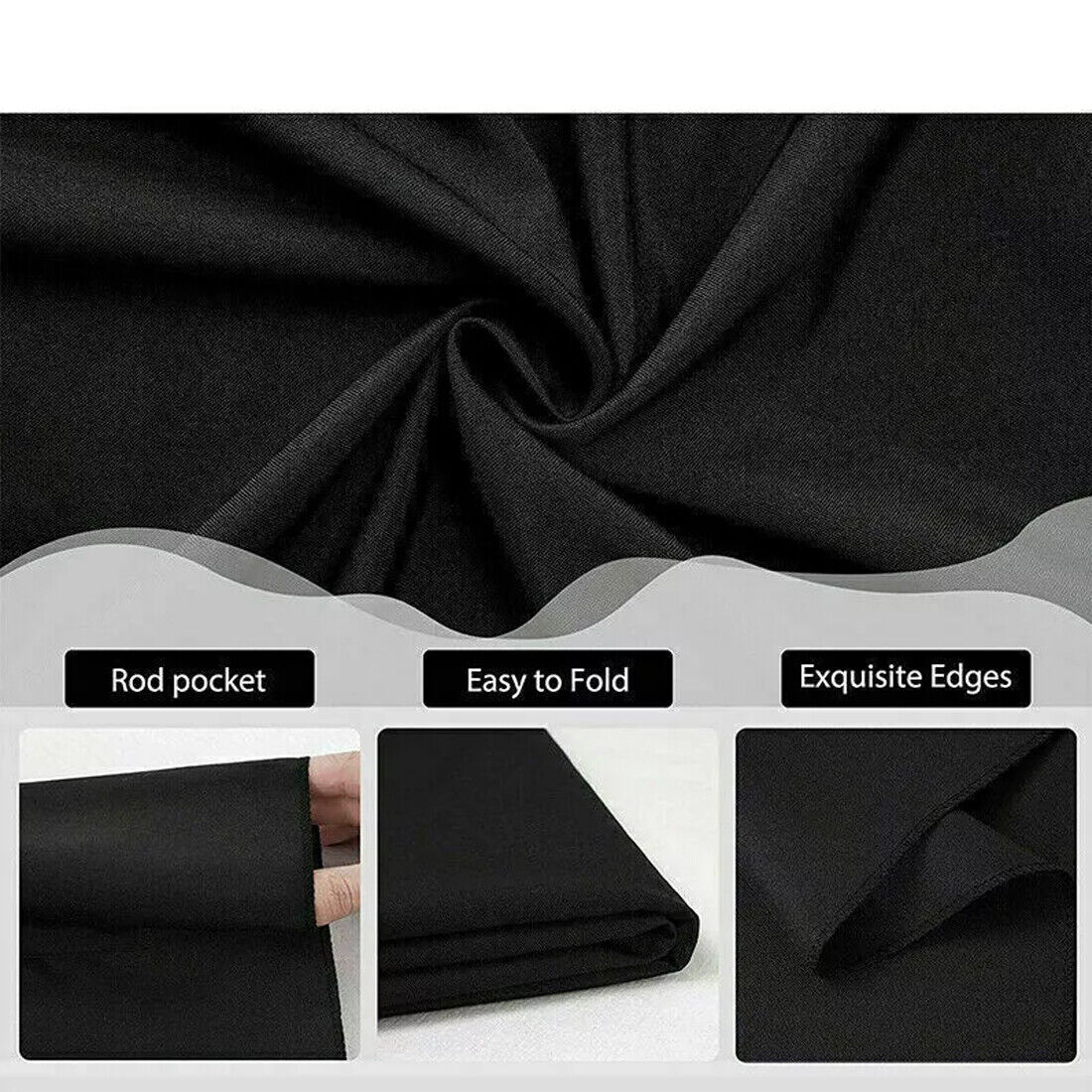 Photography Backdrop Photo Background Fabric Screen Studio 2X3M  Colors UK-Black Style