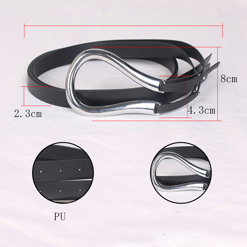 Silver Horseshoe Buckle Belt Ladies Decoration And Dress