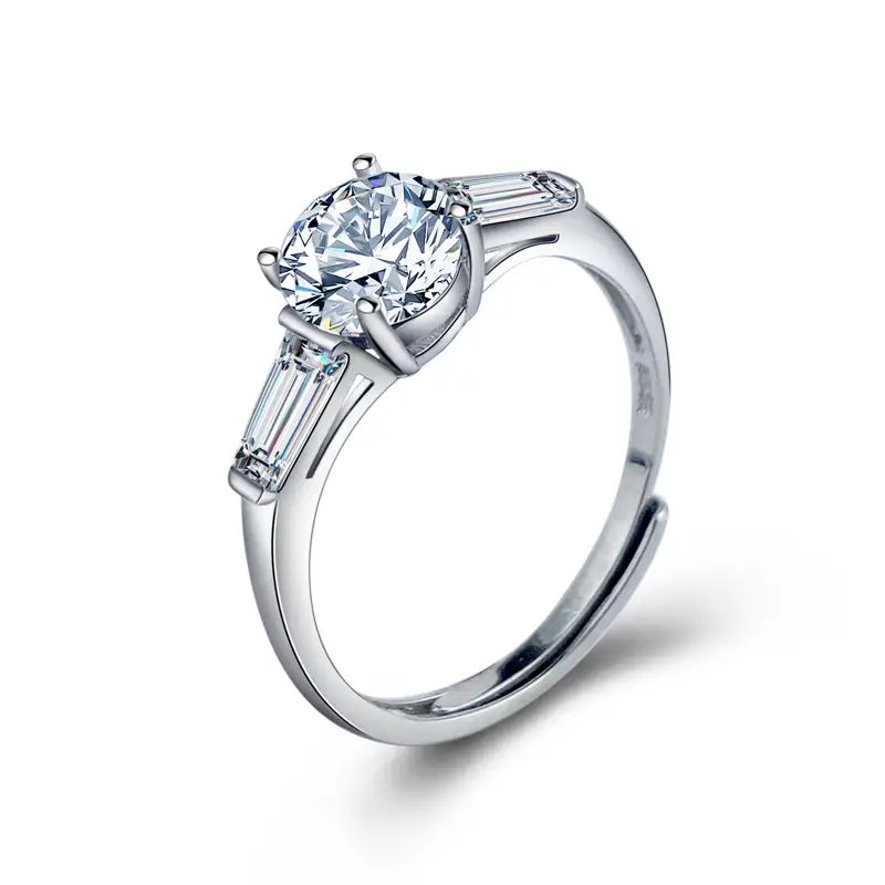 Women's Fashion Sterling Silver Micro-set Moissanite Ring