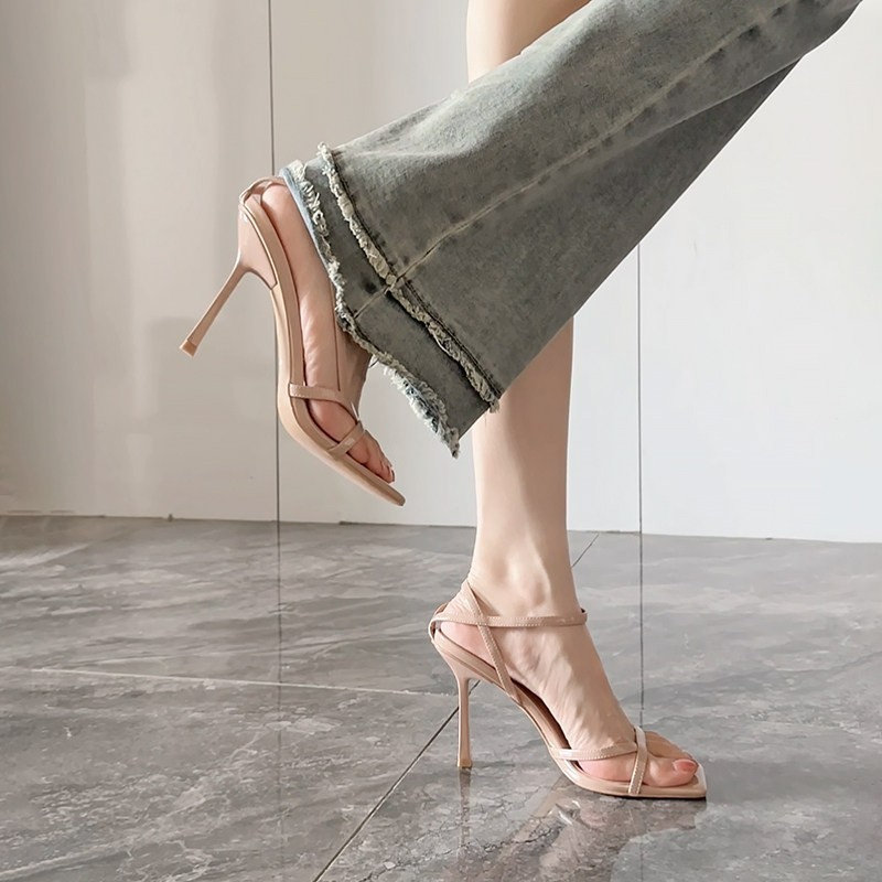Square Open Toe Stiletto Sandals, picture 2 of 4
