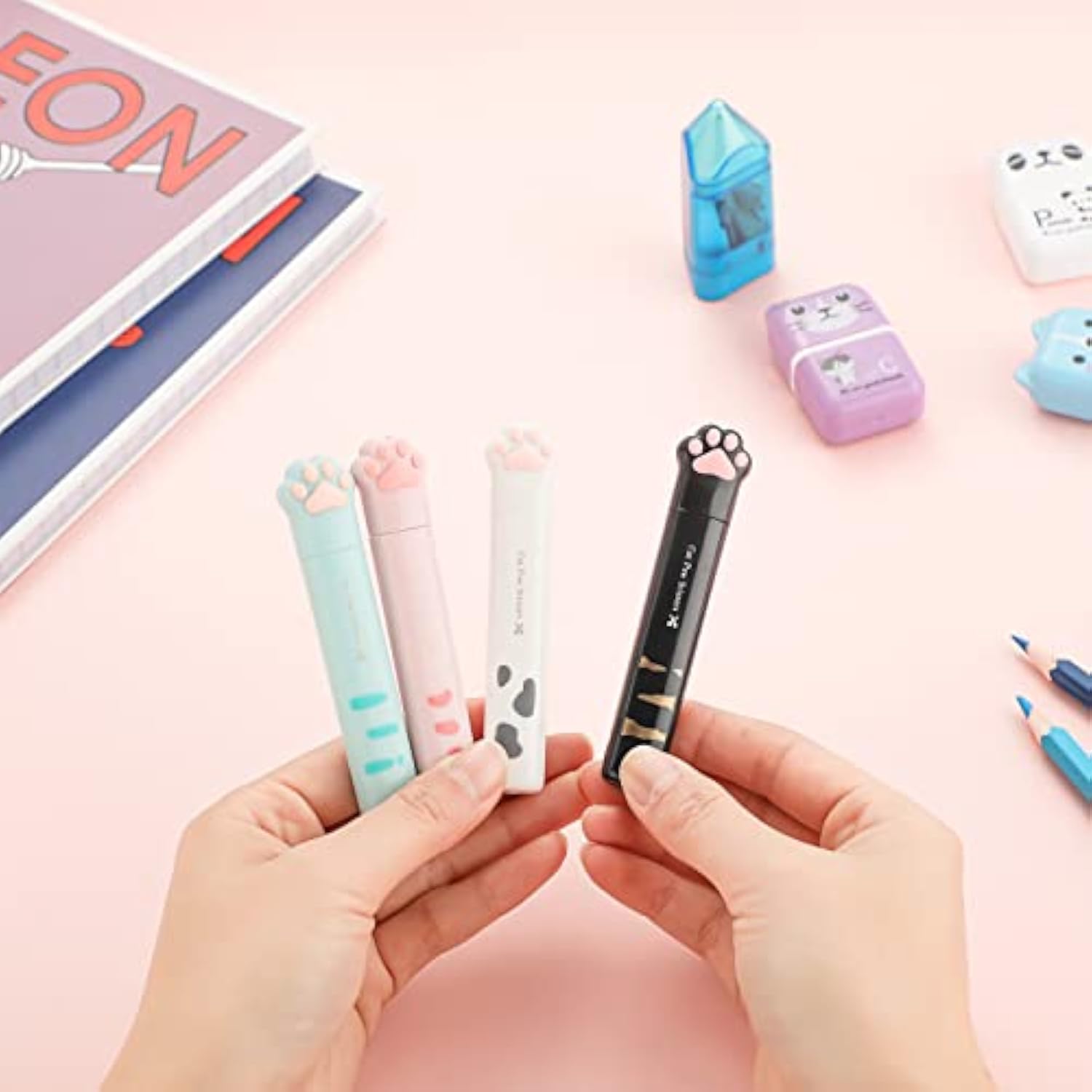 Cat Paw Mini Scissors Stainless Steel Craft Scissors Small Folding Safety Scissors Portable Cartoon Cute Mini