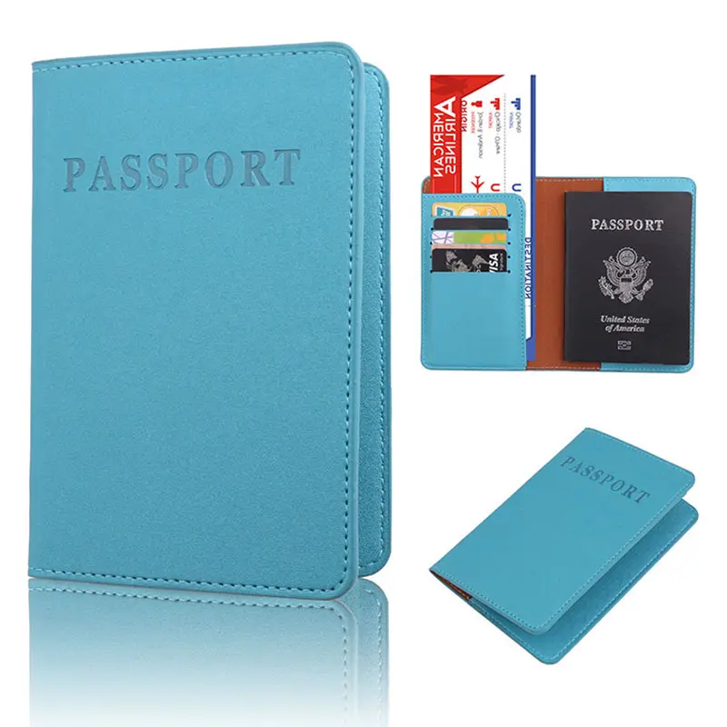 Long And Short Solid Color Passport Holder