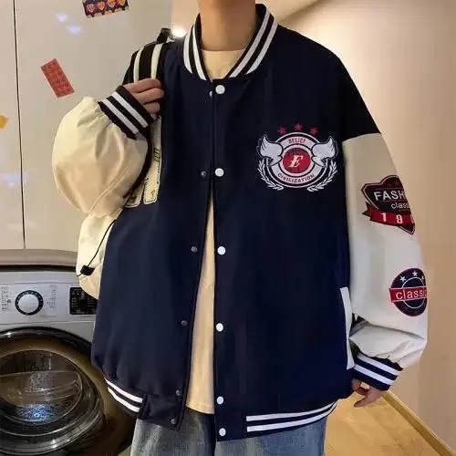Baseball Suit Coat Men's Plus Fat Size Loose Tide Brand Street Hip Hop Jacket