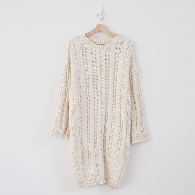 Twist Sweater Long Lazy Style Straight Dress