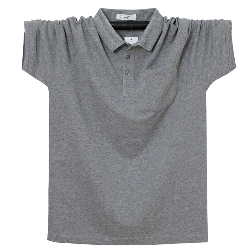 Oversized Lapel Pocket Short-sleeve Polo T-shirt