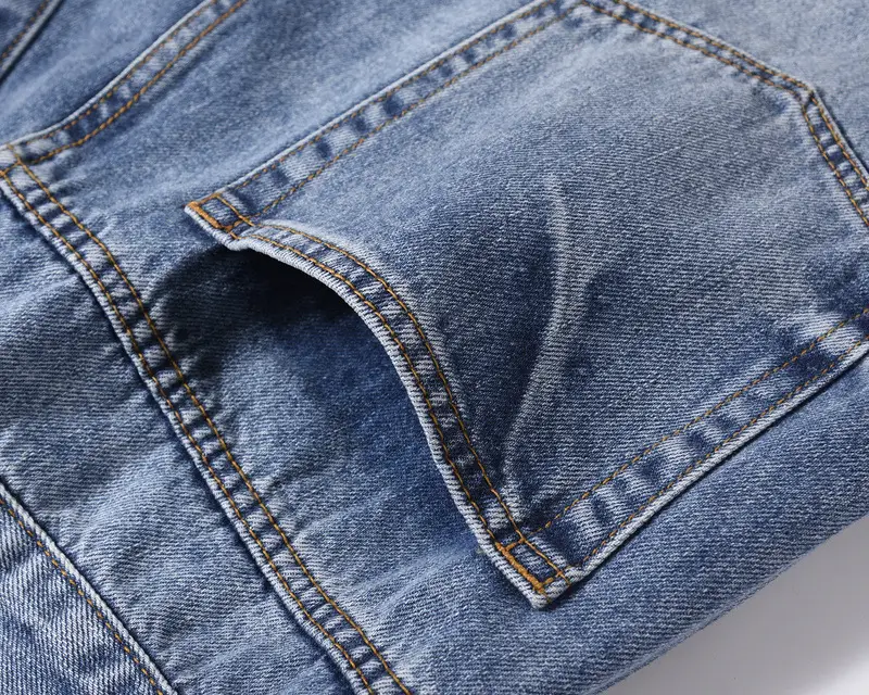Patchwork Worn Cat Whiskers Denim Beggar Pants