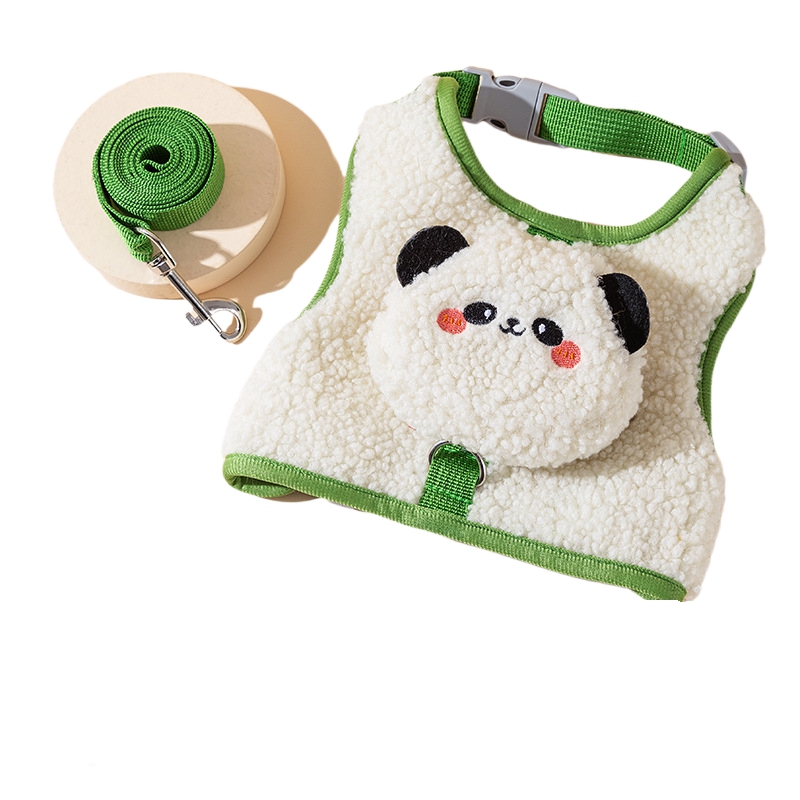 Cat Walking Rope, Vest Style Dog Cartoon Animal Wool Grain Leash, Autumn And Winter Pet Cat Leash