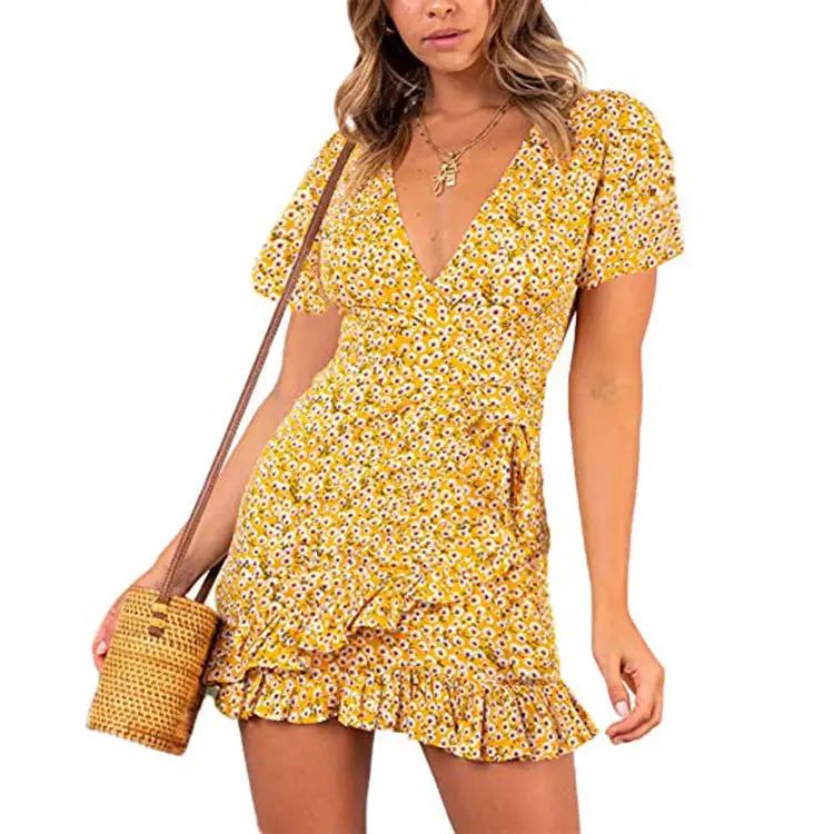 Stitching Print Skirt Temperament Commuter Mid-waist Dress