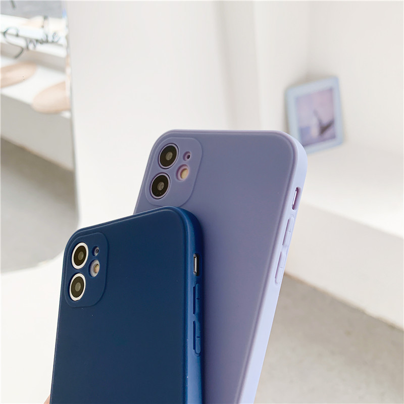Coque de téléphone liquide Rubik's Cube à bords droits – bleu gris – iPhone 11 Pro Max